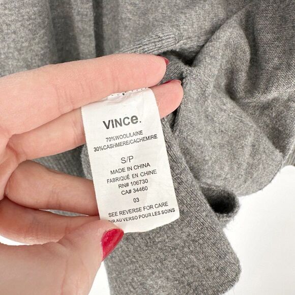 Vince Wool Cashmere Ombre Open Cardigan Relaxed Oversized Black Gray Women's S - Picture 4 of 6